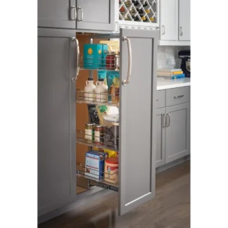 12 Wide x 63 High Chrome Wire Pantry Pullout with Heavy Duty Soft-close (1)