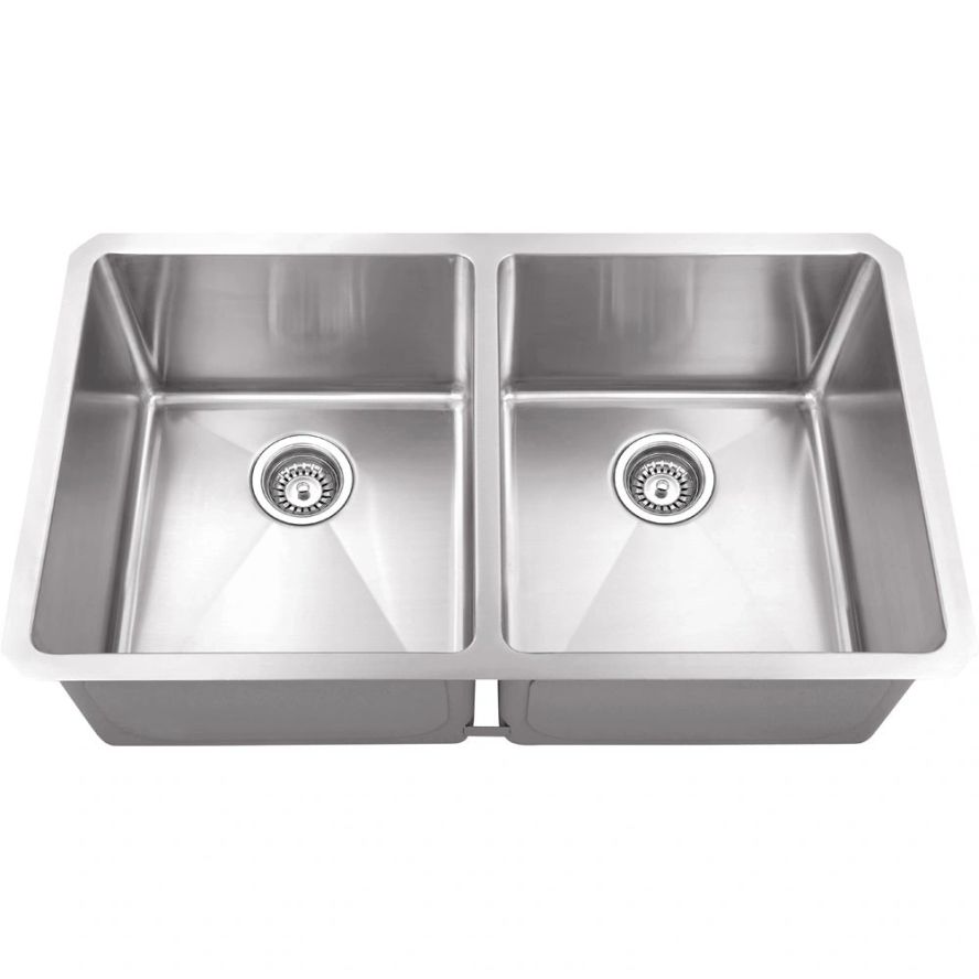 32 x 19 Undermount Stainless Steel (16 Gauge) with Two Equal Bowls
