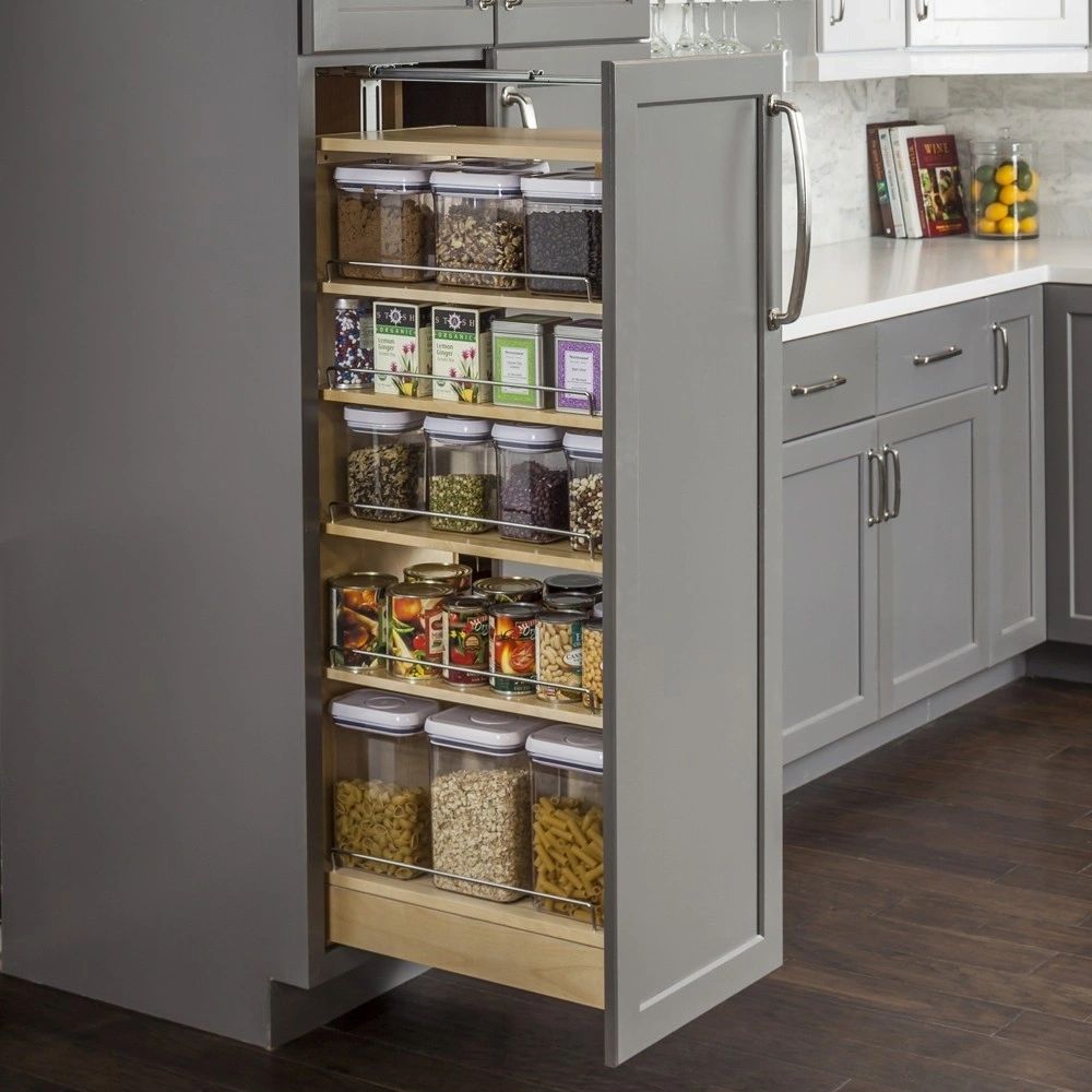 Wood Pantry Cabinet Pullout 11-12W x 22-14D, Available in Heights 47, 53, OR 60